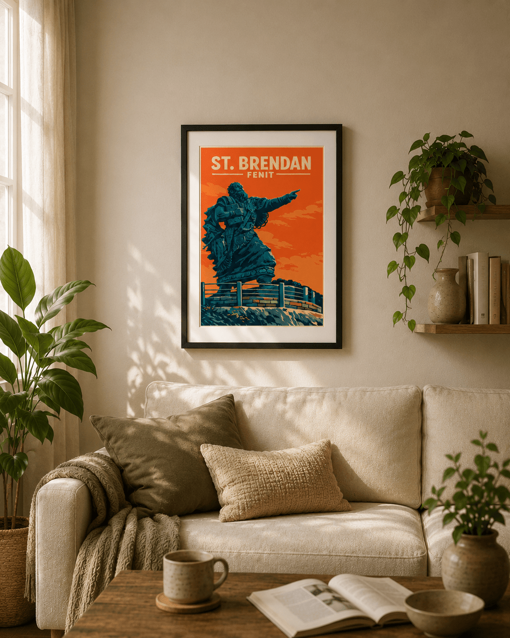 St. Brendan Statue Fenit | Wall Art Print