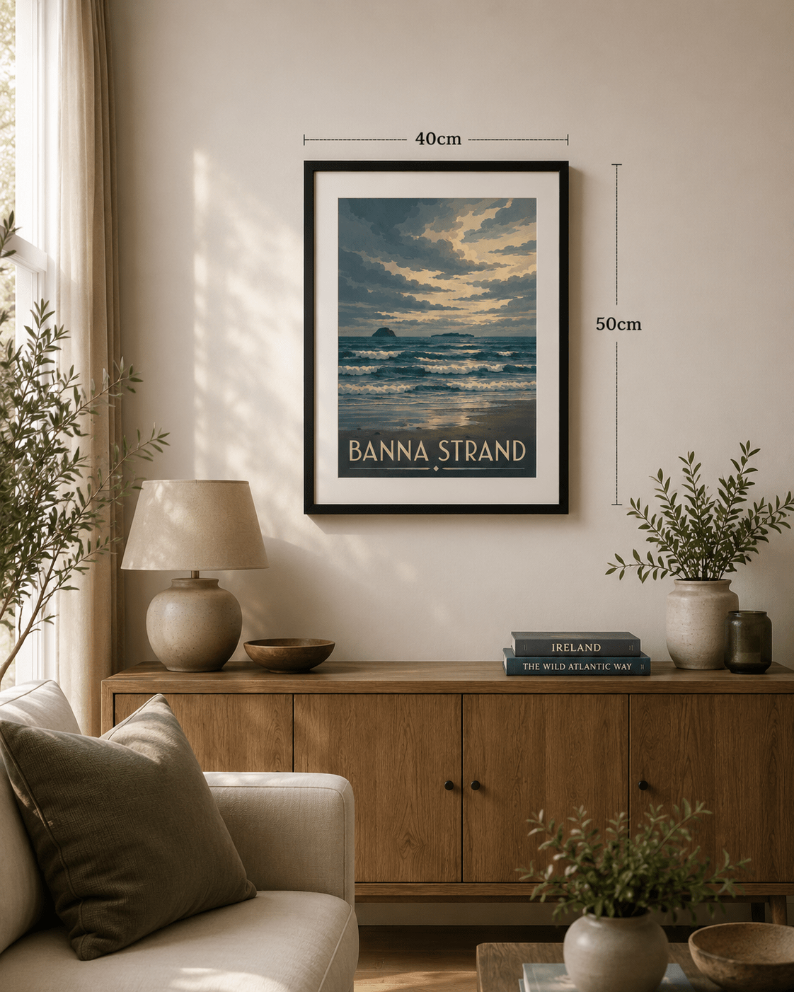 Banna Strand, Co. Kerry, Ireland Travel Poster | Kerry Coastal Wall Art