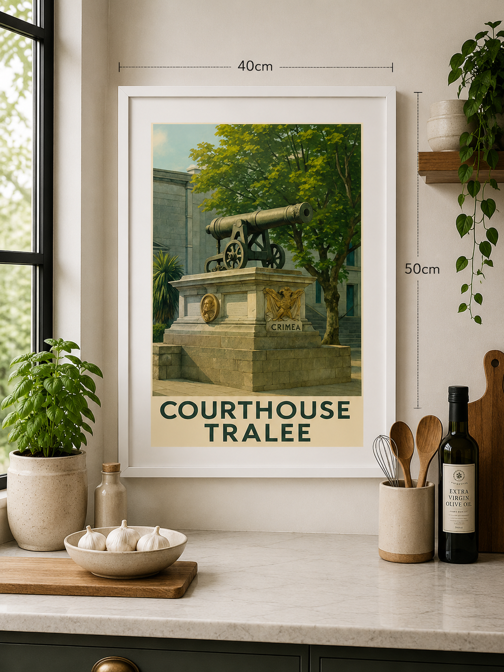 Tralee Courthouse Cannon | Vintage Landmark Wall Art Print