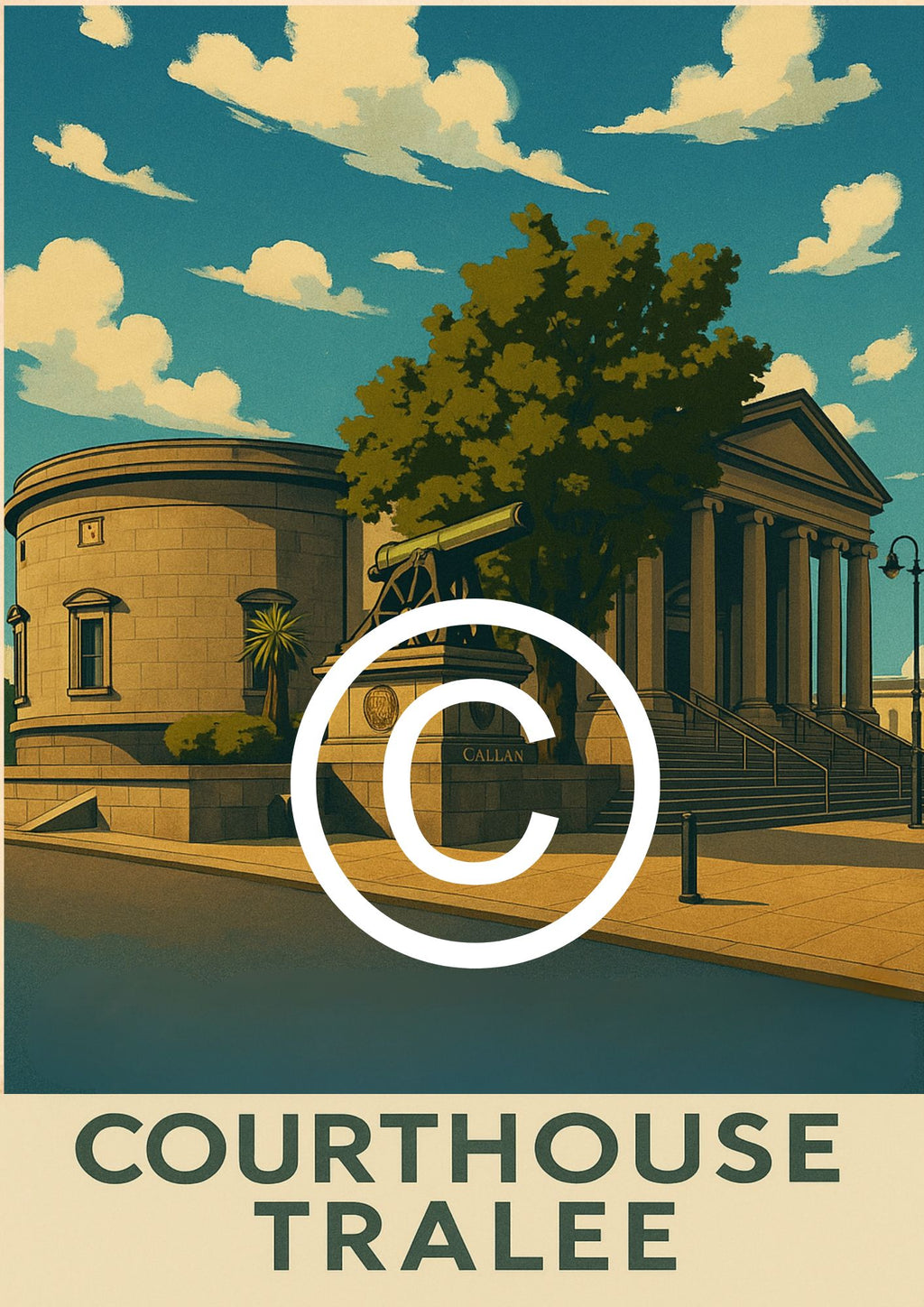 Tralee Courthouse | Vintage Landmark Wall Art Print