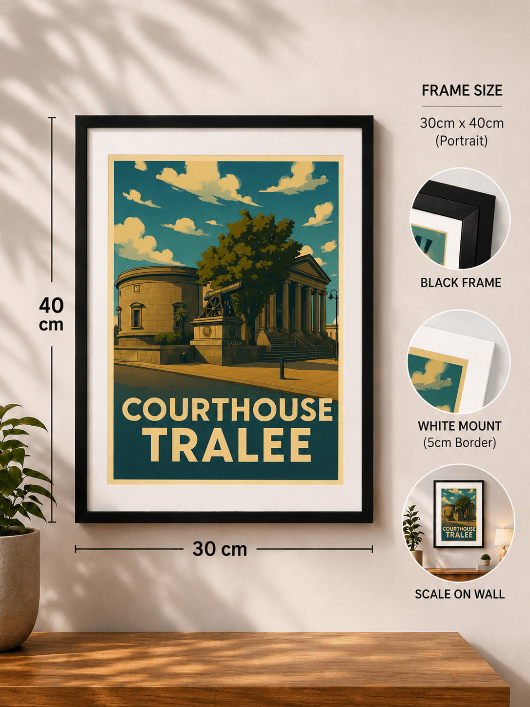 Tralee Courthouse | Vintage Landmark Wall Art Print