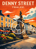 Denny Street, Tralee Poster | Vintage Wall Art Print