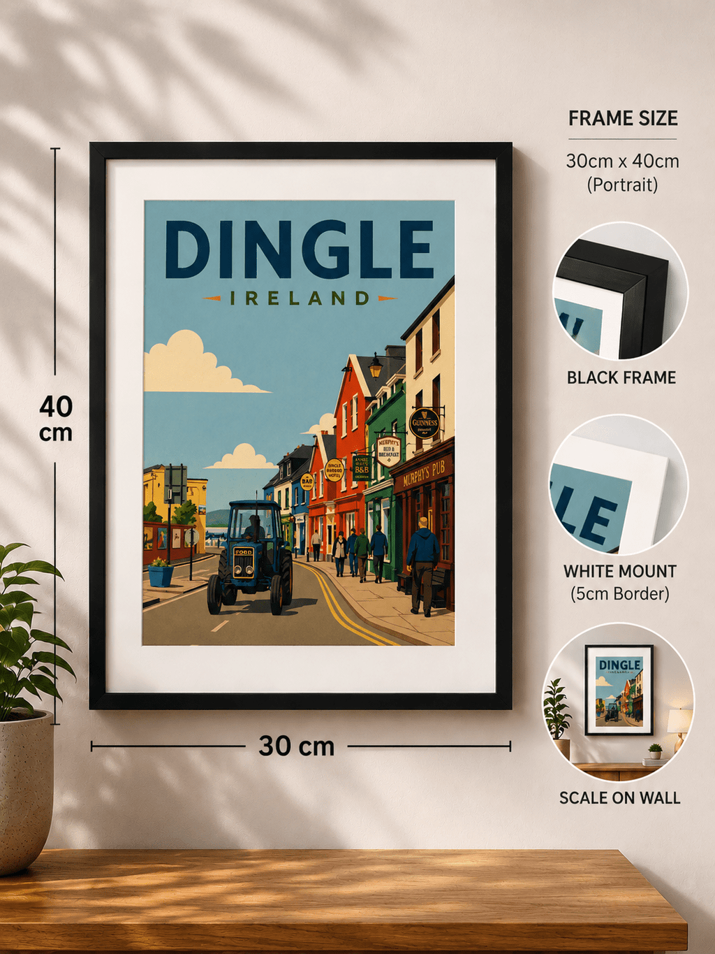 Dingle, Ireland Vintage Travel Poster | Retro Irish Wall Art Print