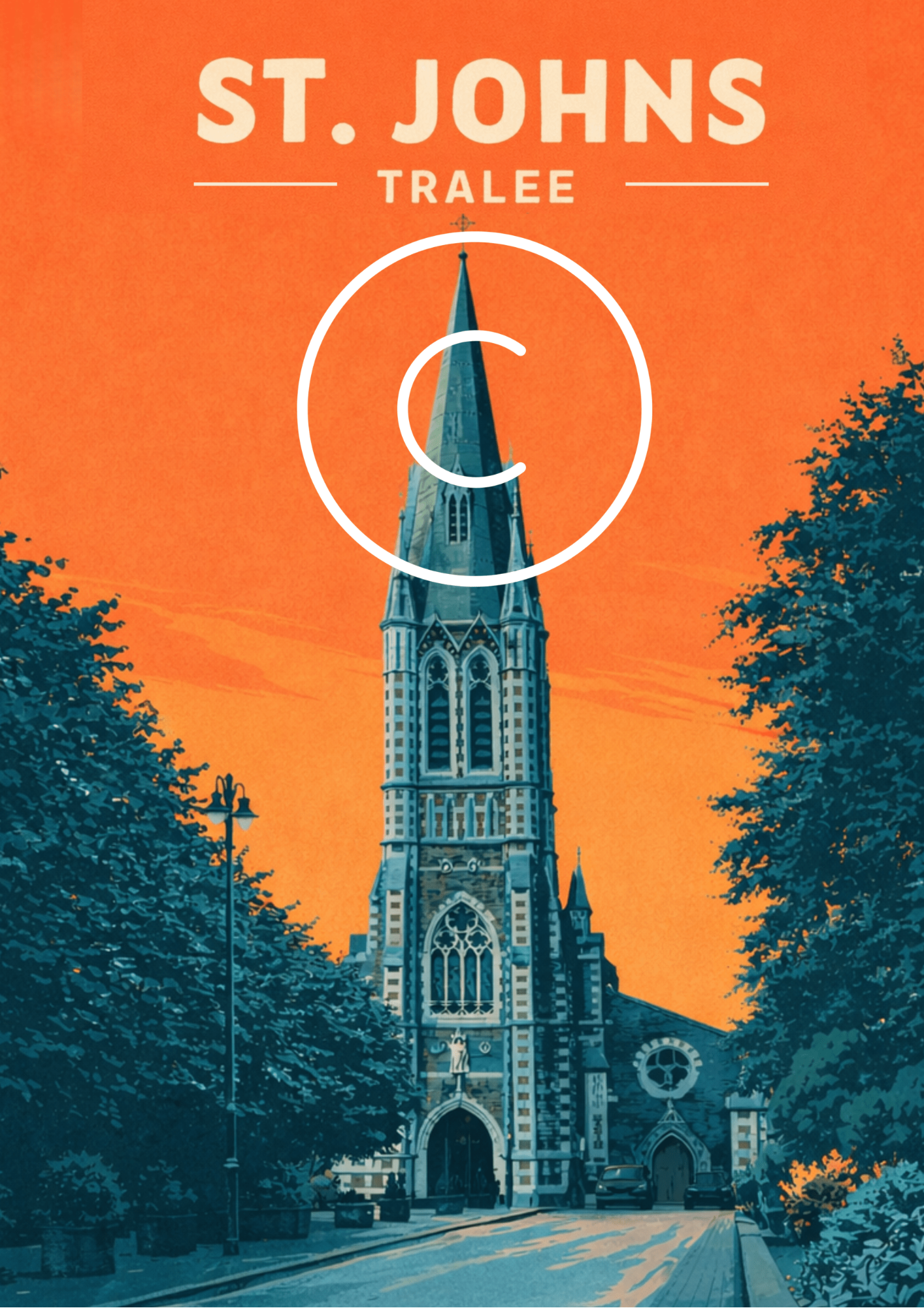 St. John's Church Tralee Co. Kerry architectural wall art print